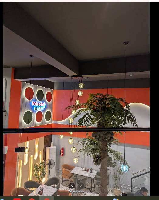 The atrium dining area at Mirchi Babu
